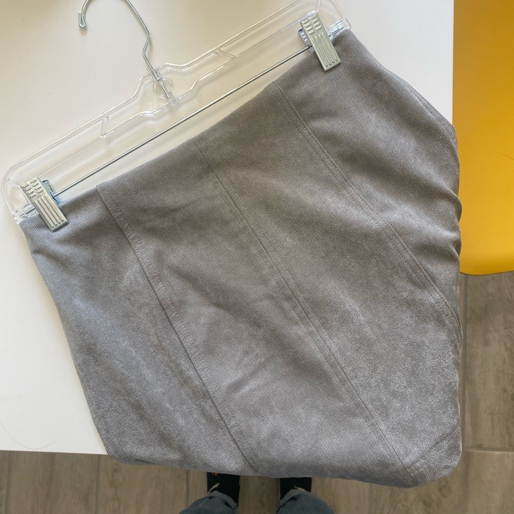 Grey Suede Mini Skirt